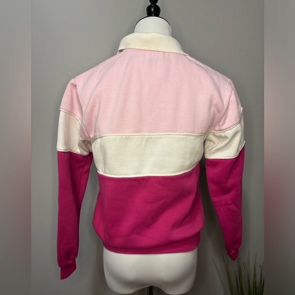 Vintage Lady Footlocker snap button sweater. Pink and white! - Picture 2 of 5
